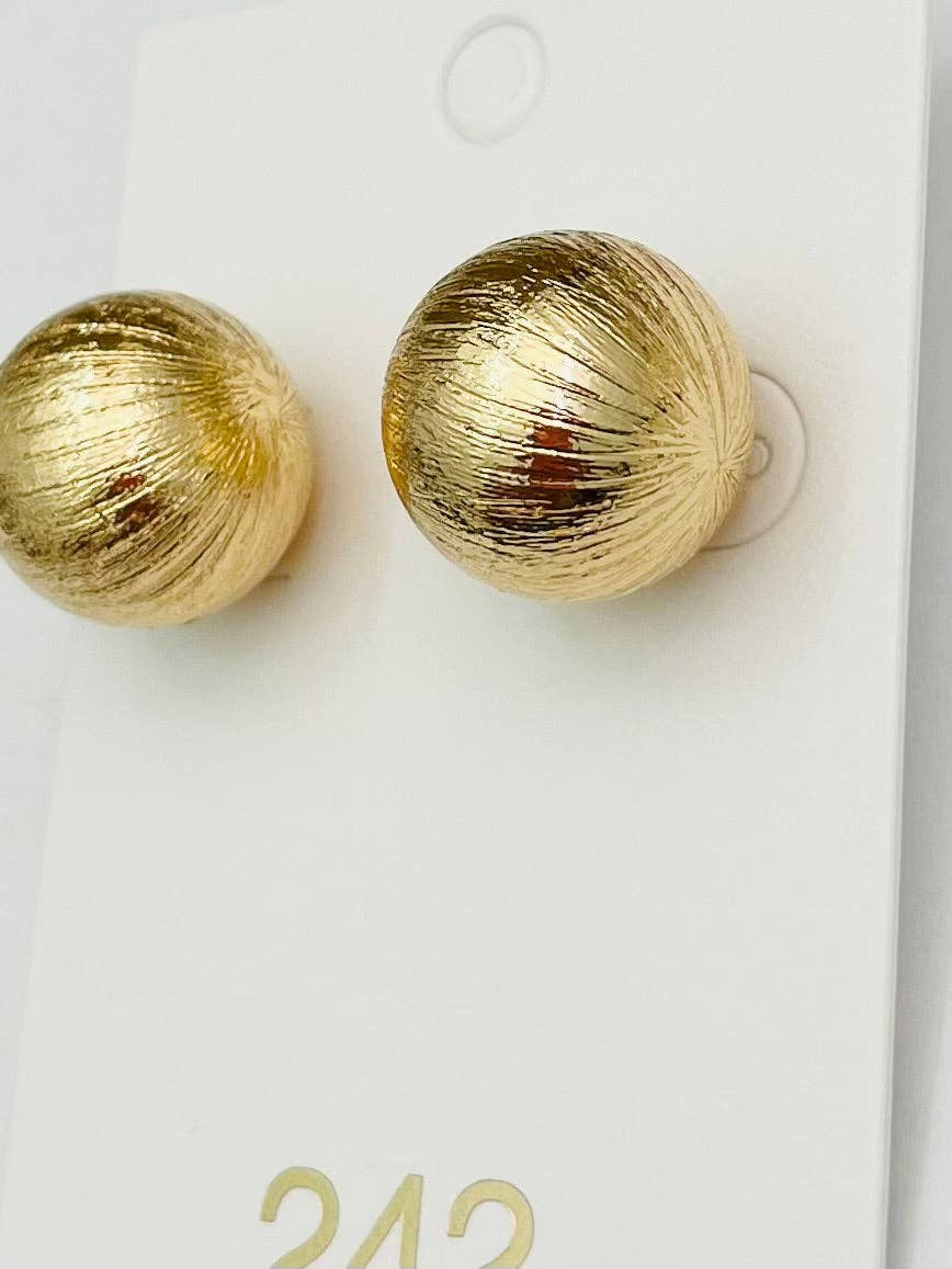 Gold Big Ball Earrings