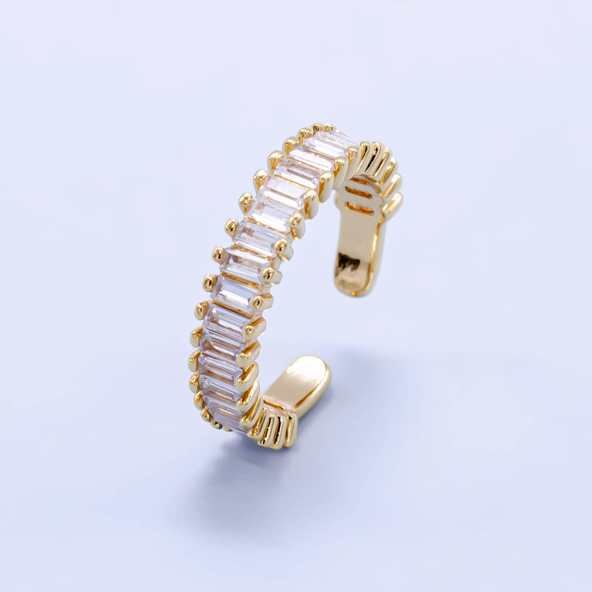 Gold Baguette Open Ring