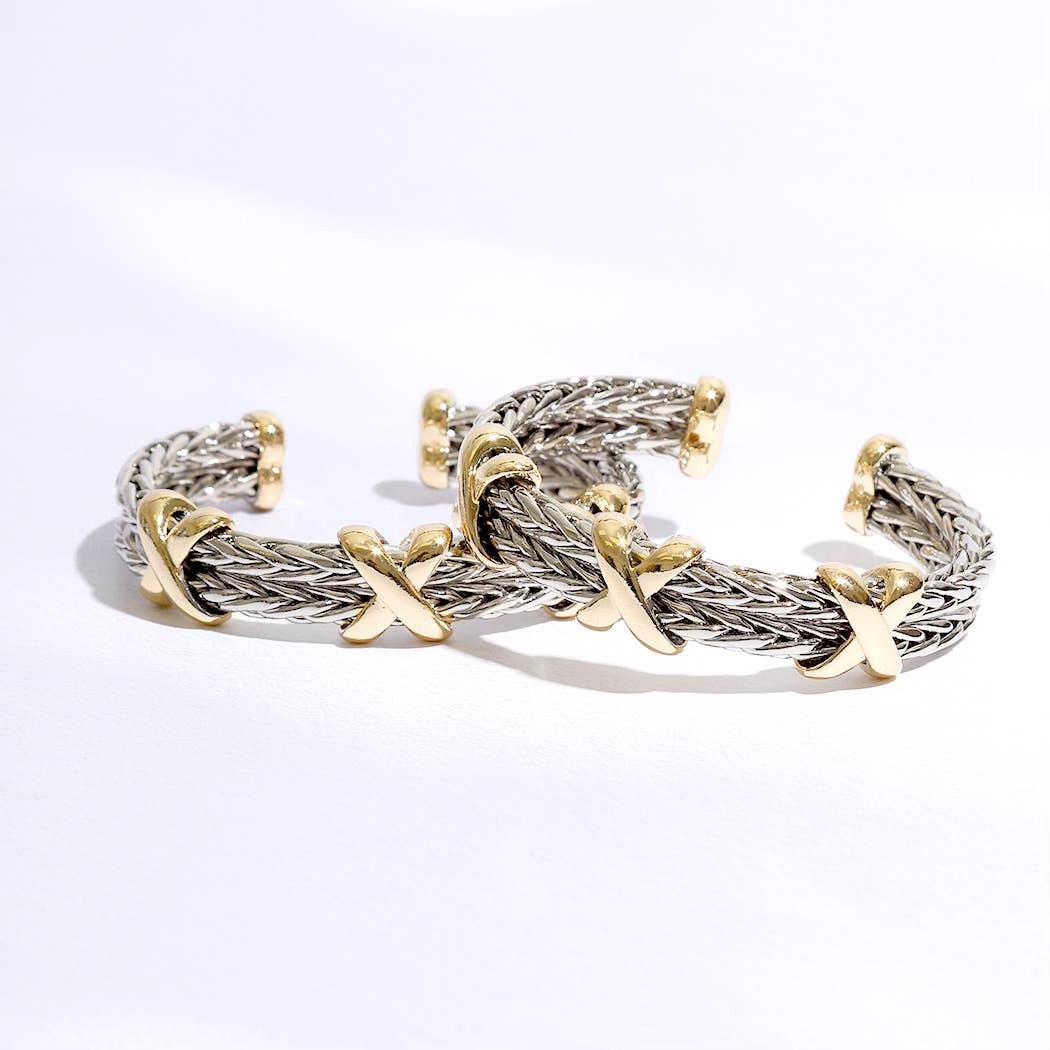 Silver with Gold Accent Cuff