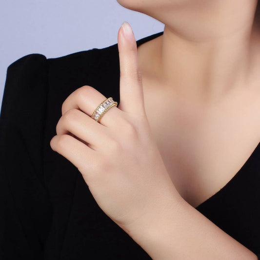 Gold Baguette Band Ring