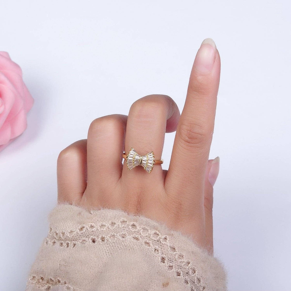 Gold Bow Adjustable Ring