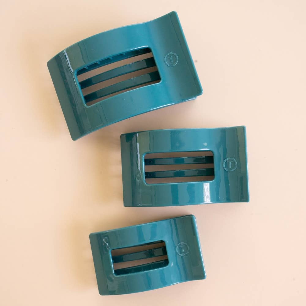 Teleties Teal Rectangle Flat Clip