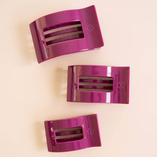 Teleties Mulberry Flat Rectangle Hair Clip