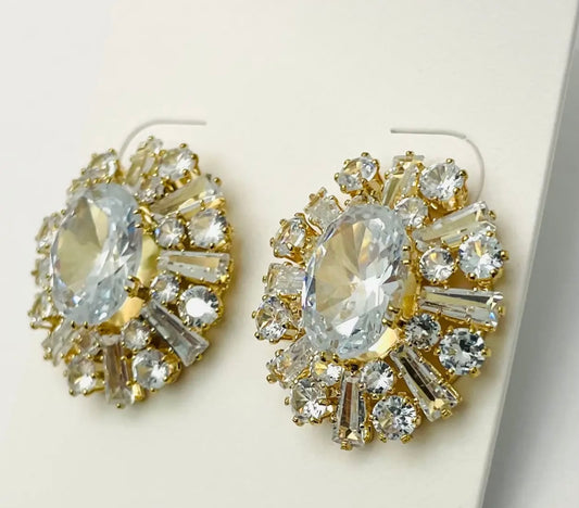 Gold Crystal Burst Stud
