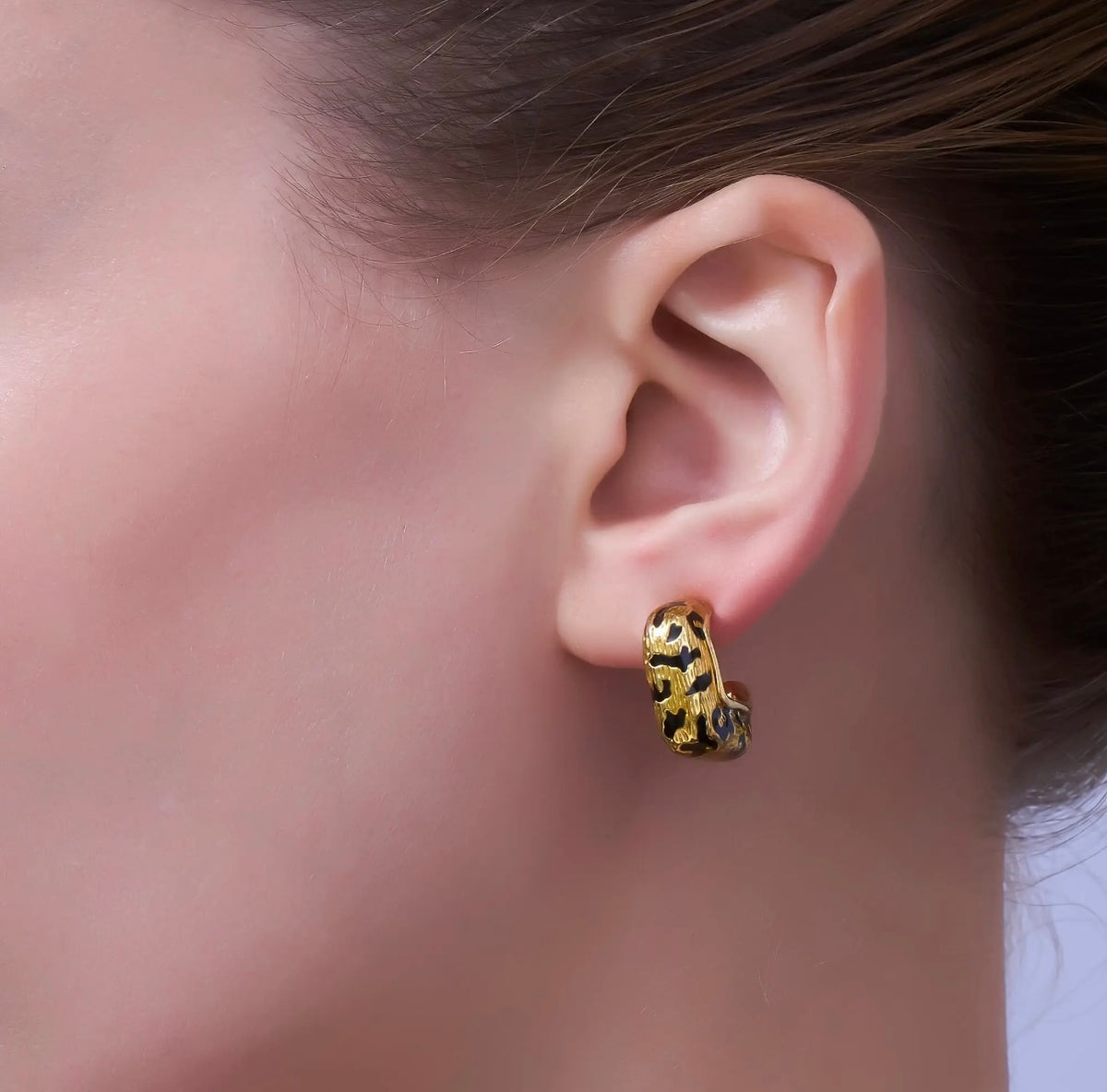 Animal Print J Hoop Earrings